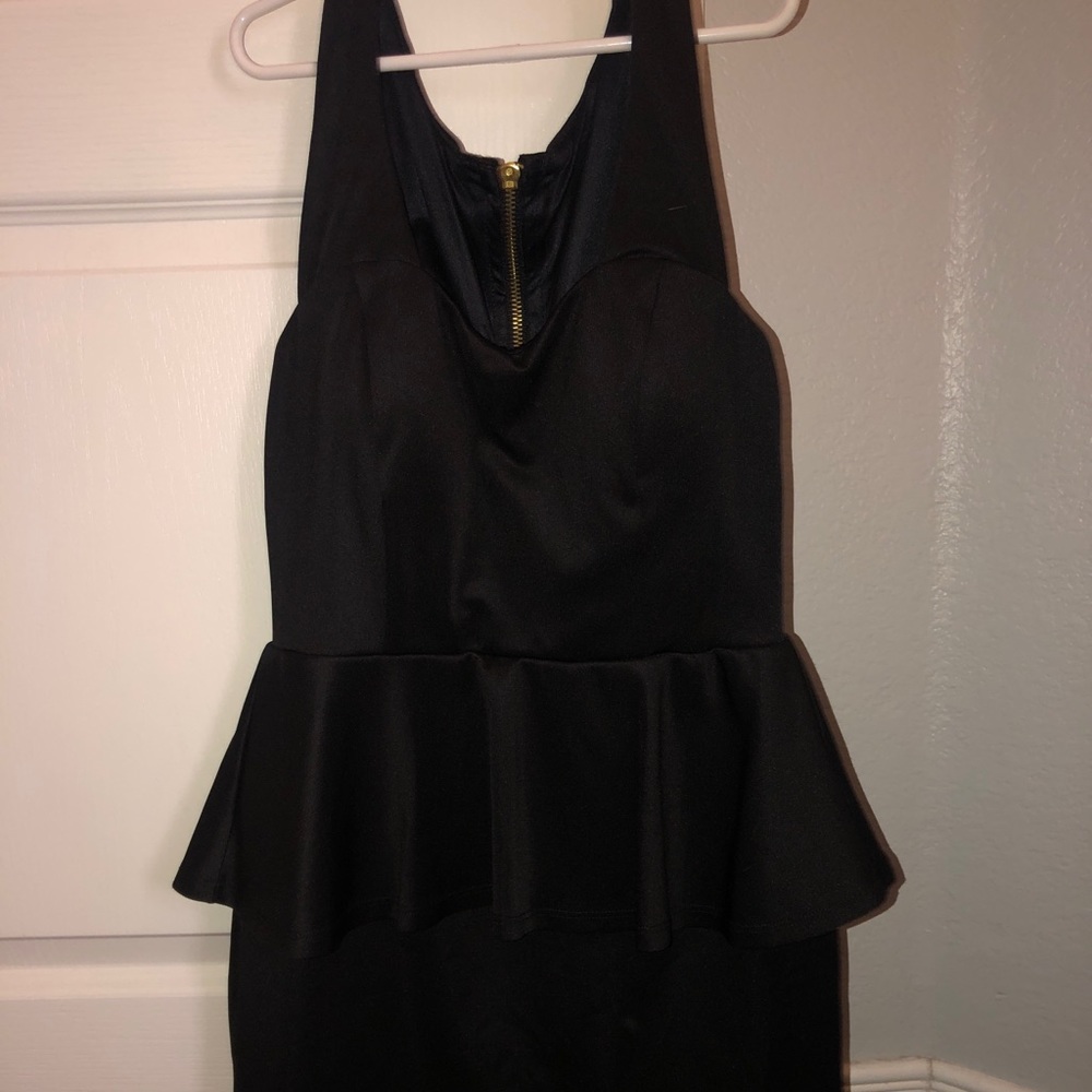 Black dress with back cutouts